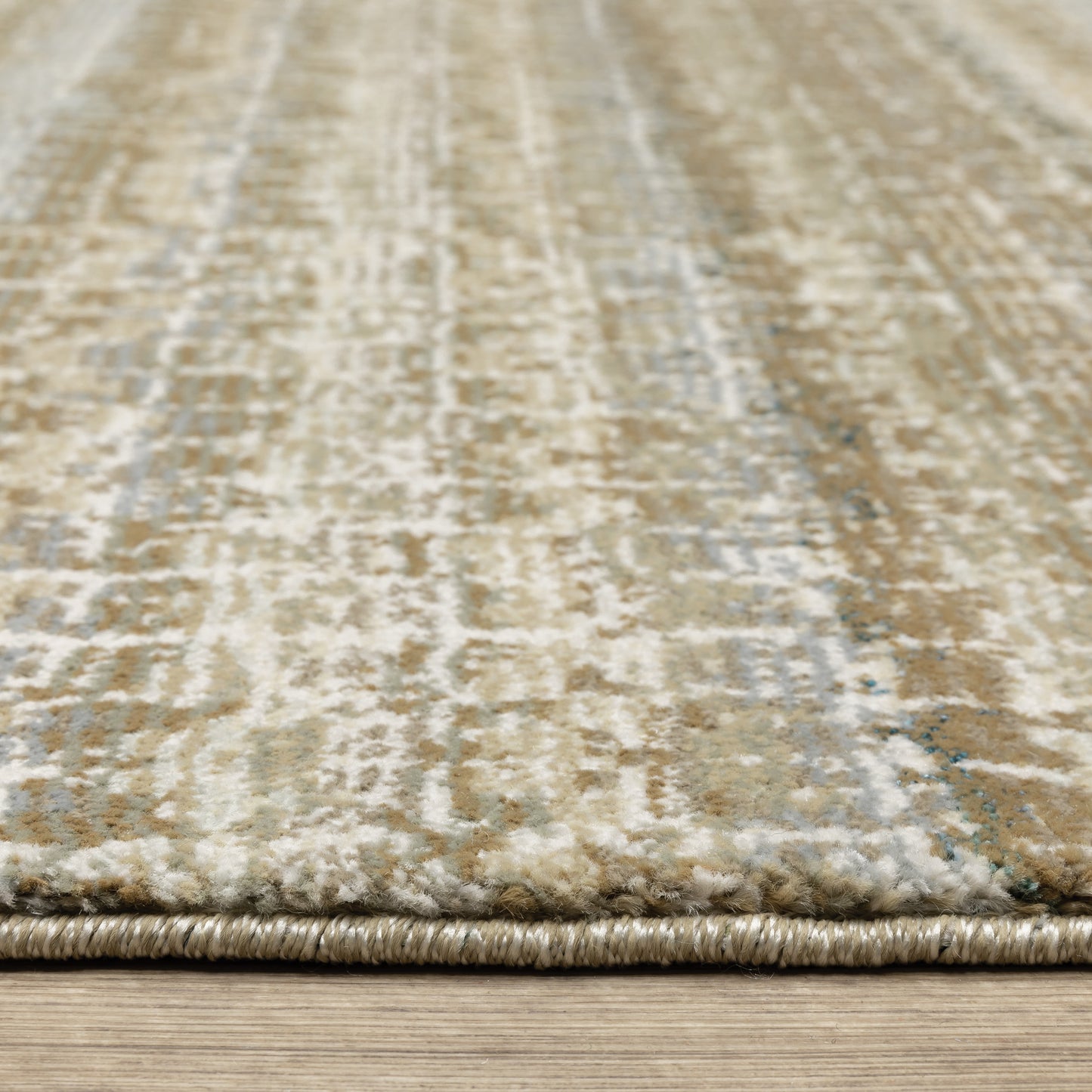 Atlas Stripe Ivory/ Grey Abstract Cut Pile Rug