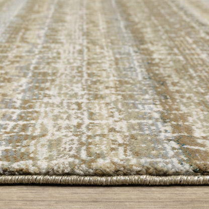Atlas Stripe Ivory/ Grey Abstract Cut Pile Rug