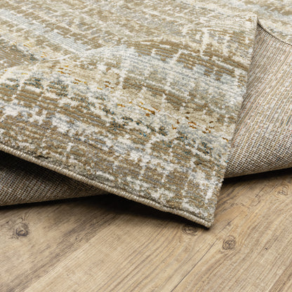 Atlas Stripe Ivory/ Grey Abstract Cut Pile Rug