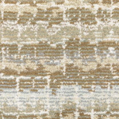 Atlas Stripe Ivory/ Grey Abstract Cut Pile Rug