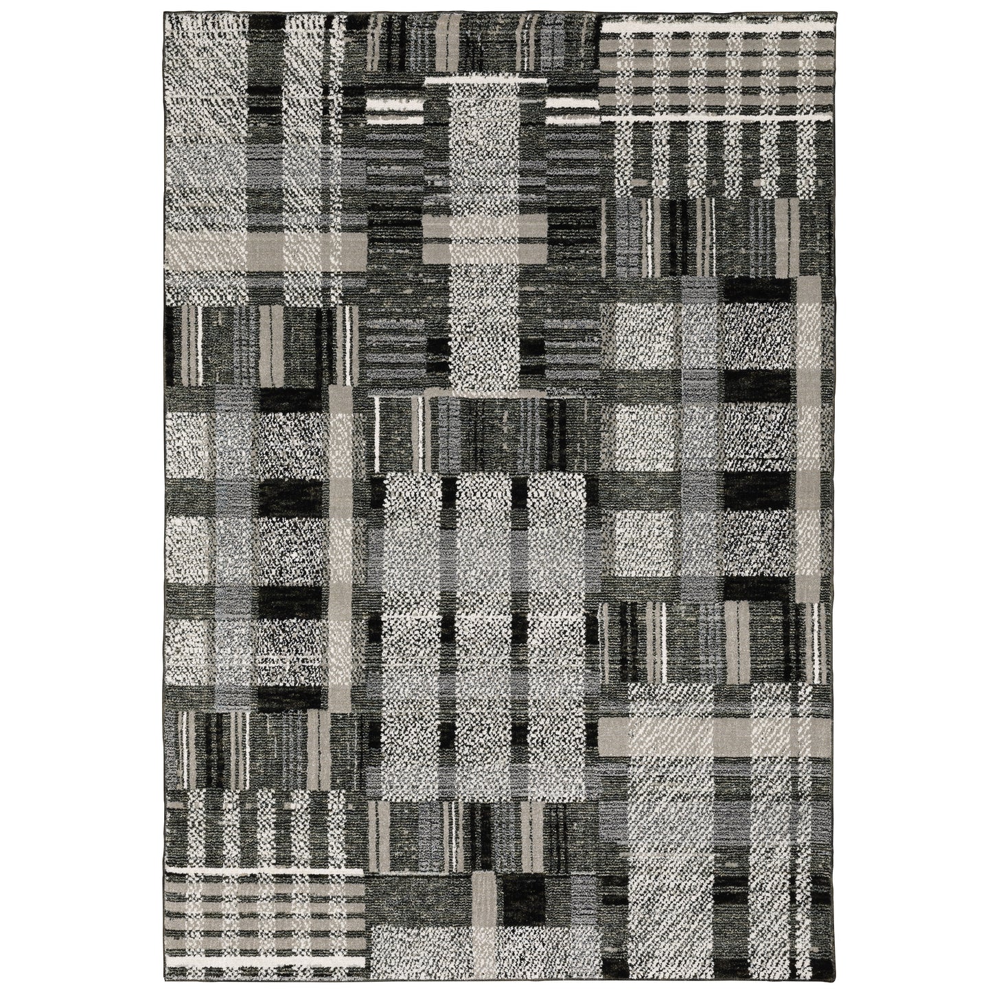 Atlas 752C0 Black Geometric Rug