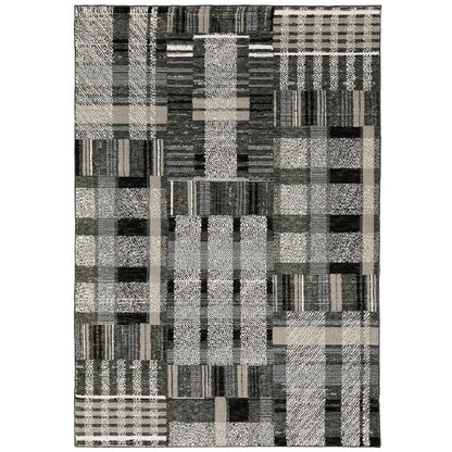 Atlas 752C0 Black Geometric Rug