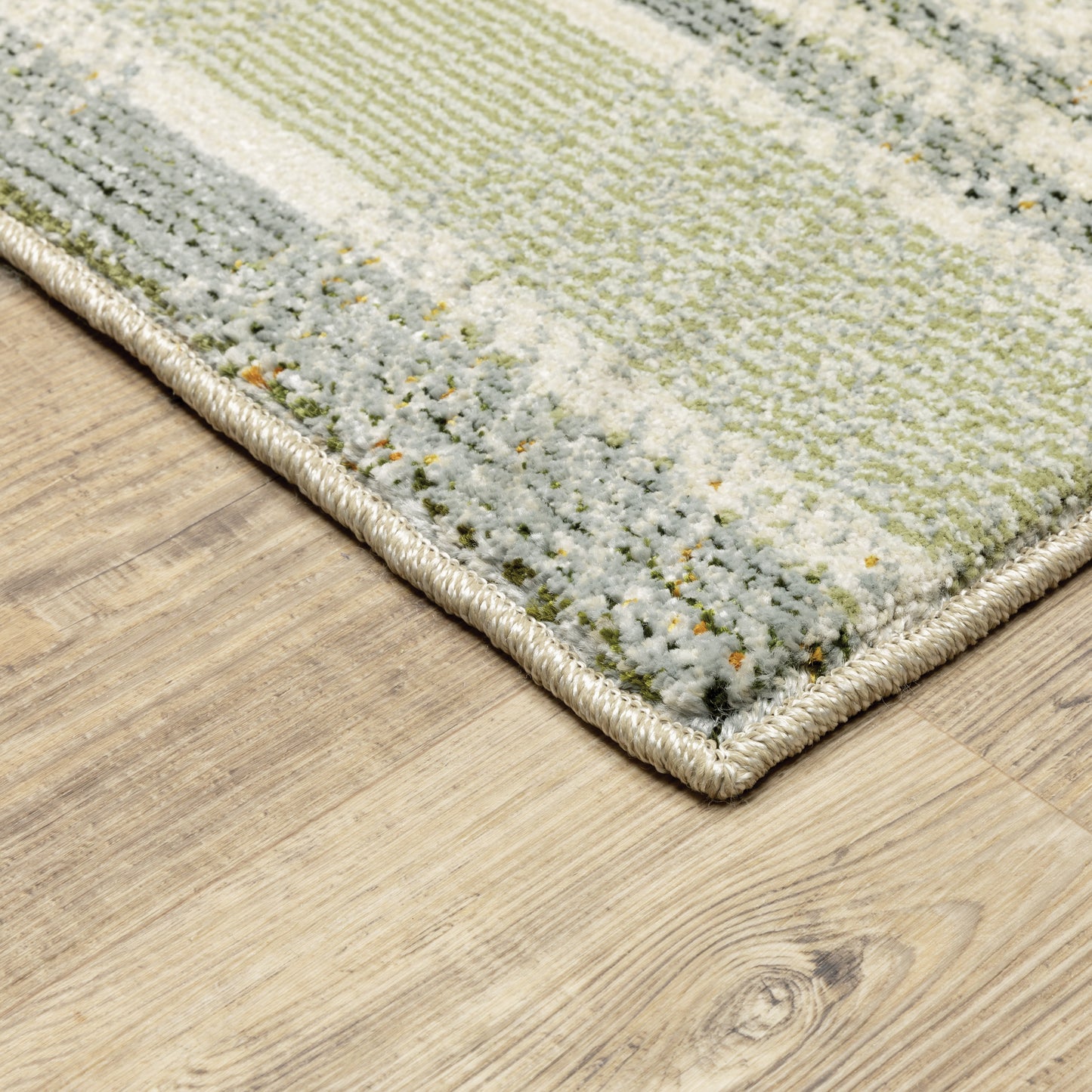 Atlas Geometric Blue/ Green Cut Pile Rug