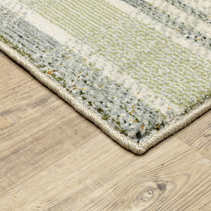 Atlas Geometric Blue/ Green Cut Pile Rug