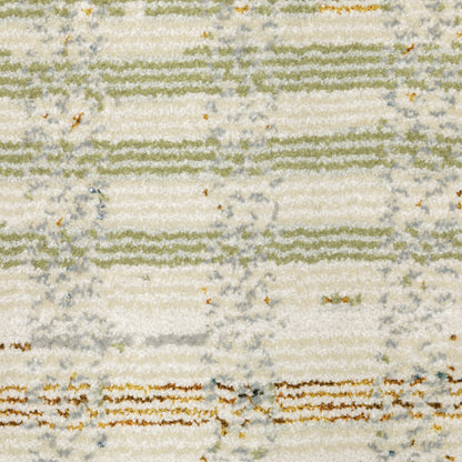Atlas Geometric Blue/ Green Cut Pile Rug
