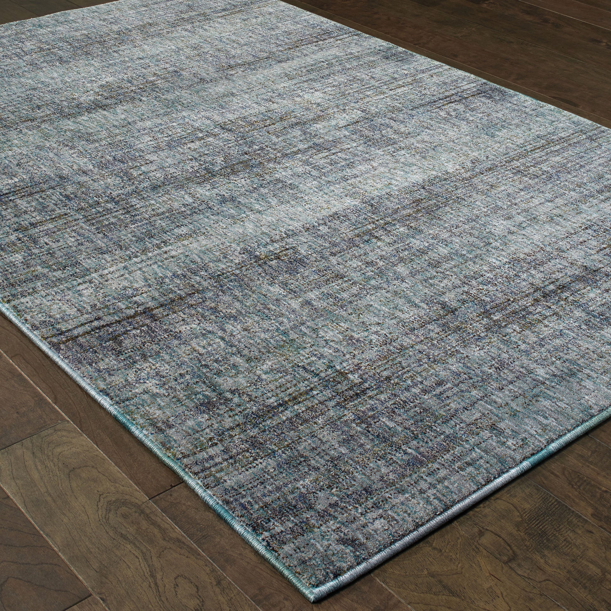 Atlas Distressed Blue/ Grey Cut Pile Rug