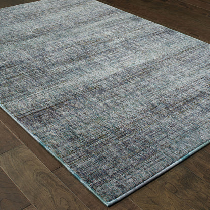 Atlas Distressed Blue/ Grey Cut Pile Rug