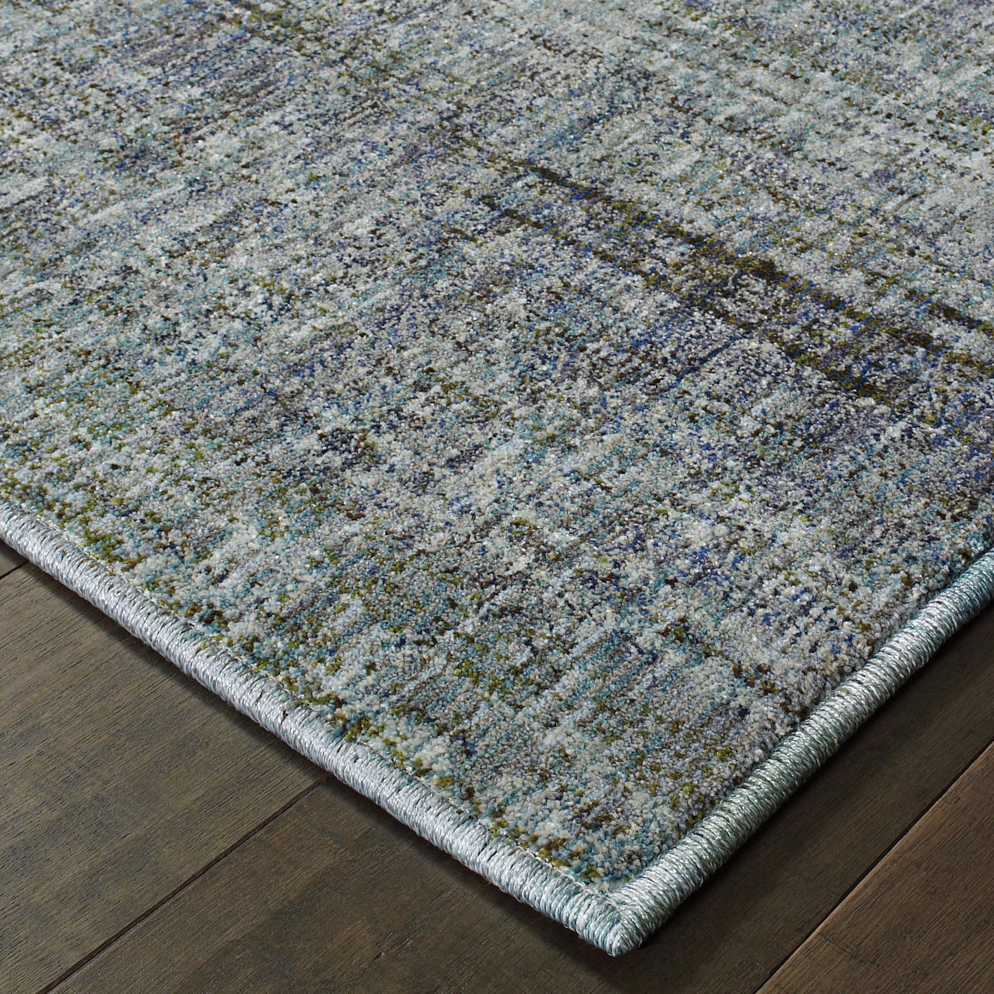 Atlas Distressed Blue/ Grey Cut Pile Rug