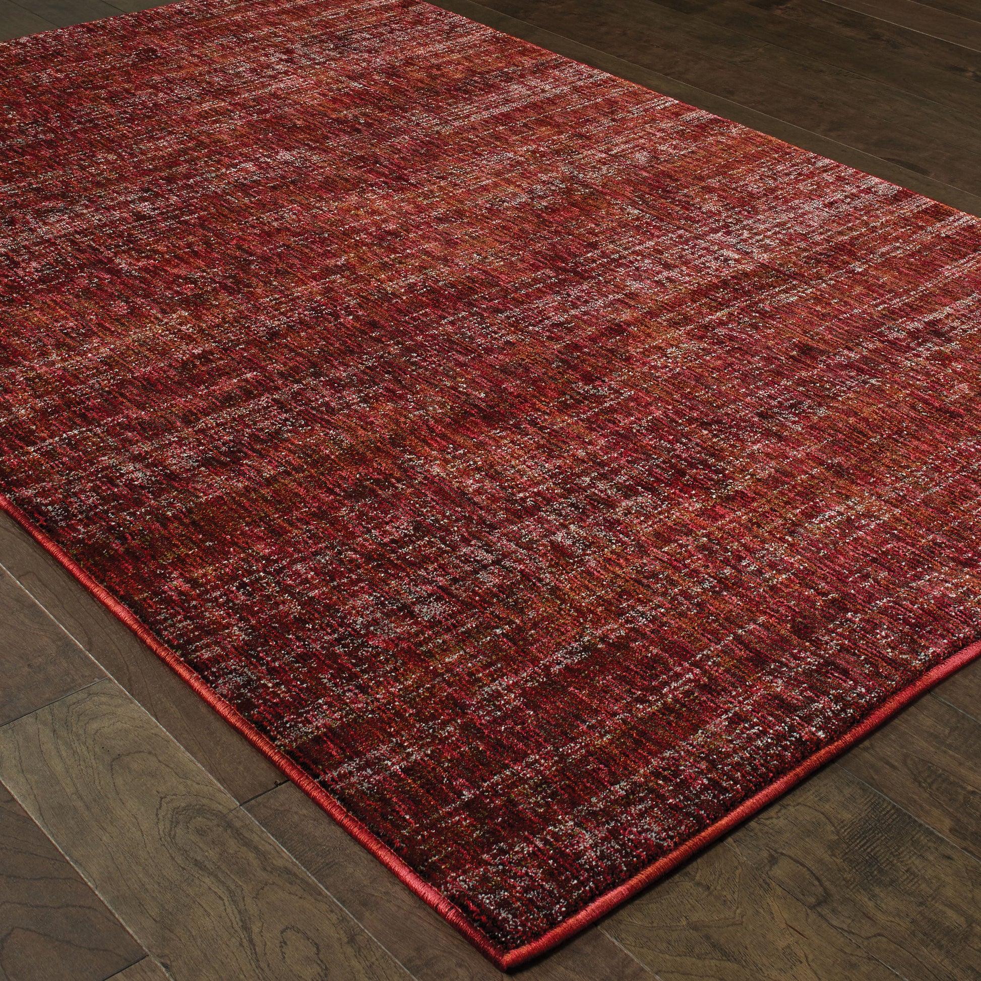 Atlas Distressed Red/ Rust Cut Pile Rug