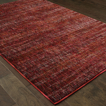 Atlas Distressed Red/ Rust Cut Pile Rug