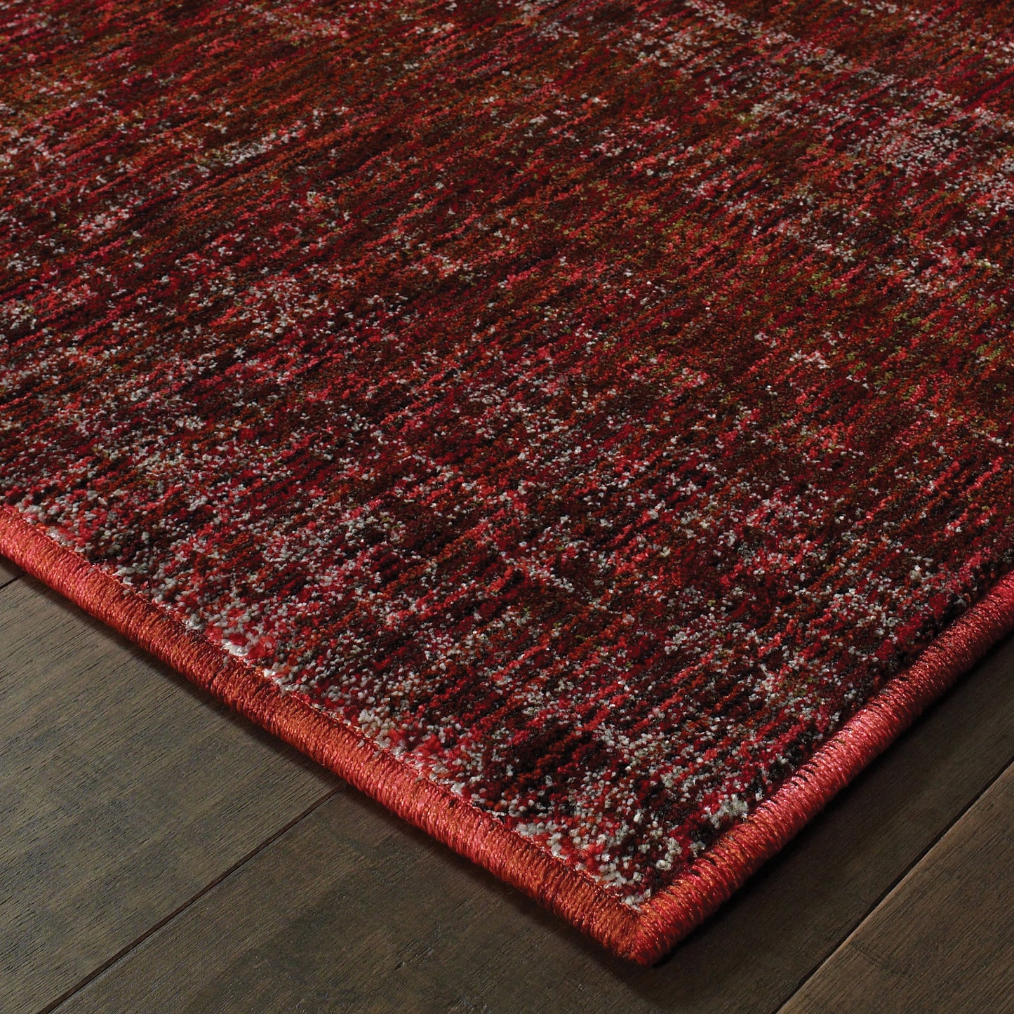 Atlas Distressed Red/ Rust Cut Pile Rug