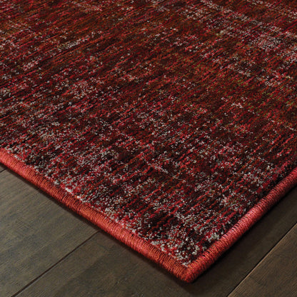 Atlas Distressed Red/ Rust Cut Pile Rug