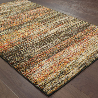 Atlas Abstract Gold/ Charcoal Cut Pile Rug