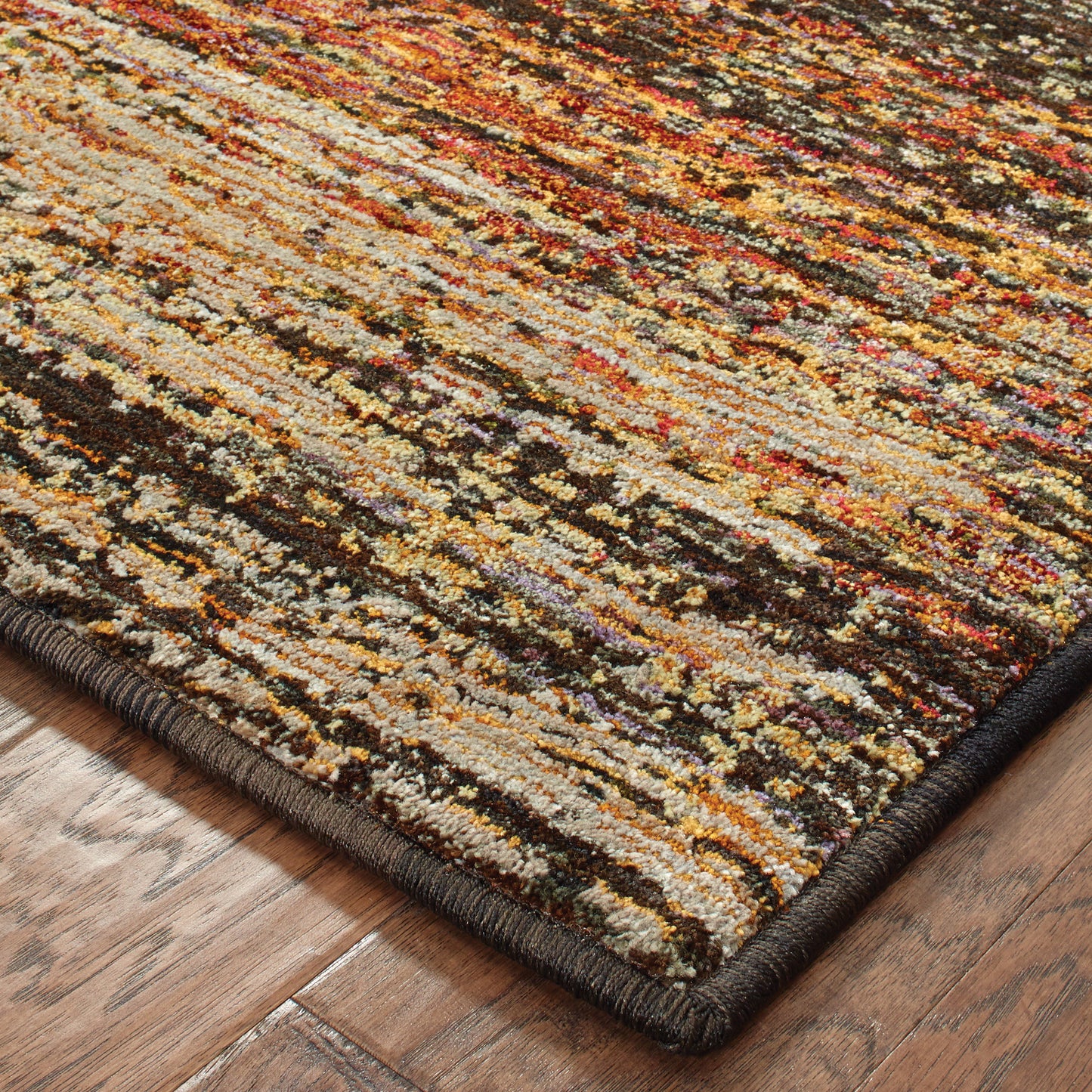 Atlas Abstract Gold/ Charcoal Cut Pile Rug