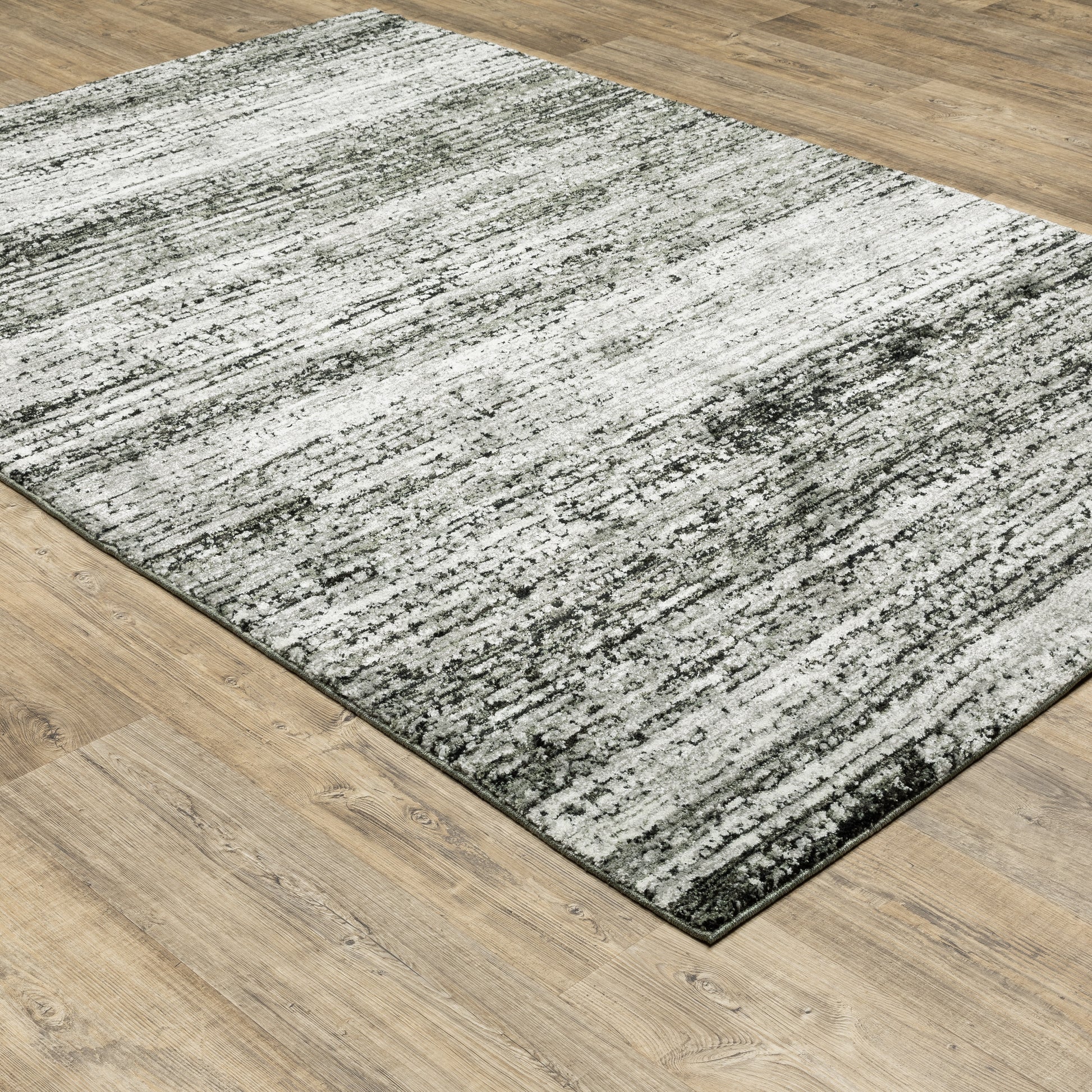 Atlas Abstract Ash/ Charcoal Cut Pile Rug