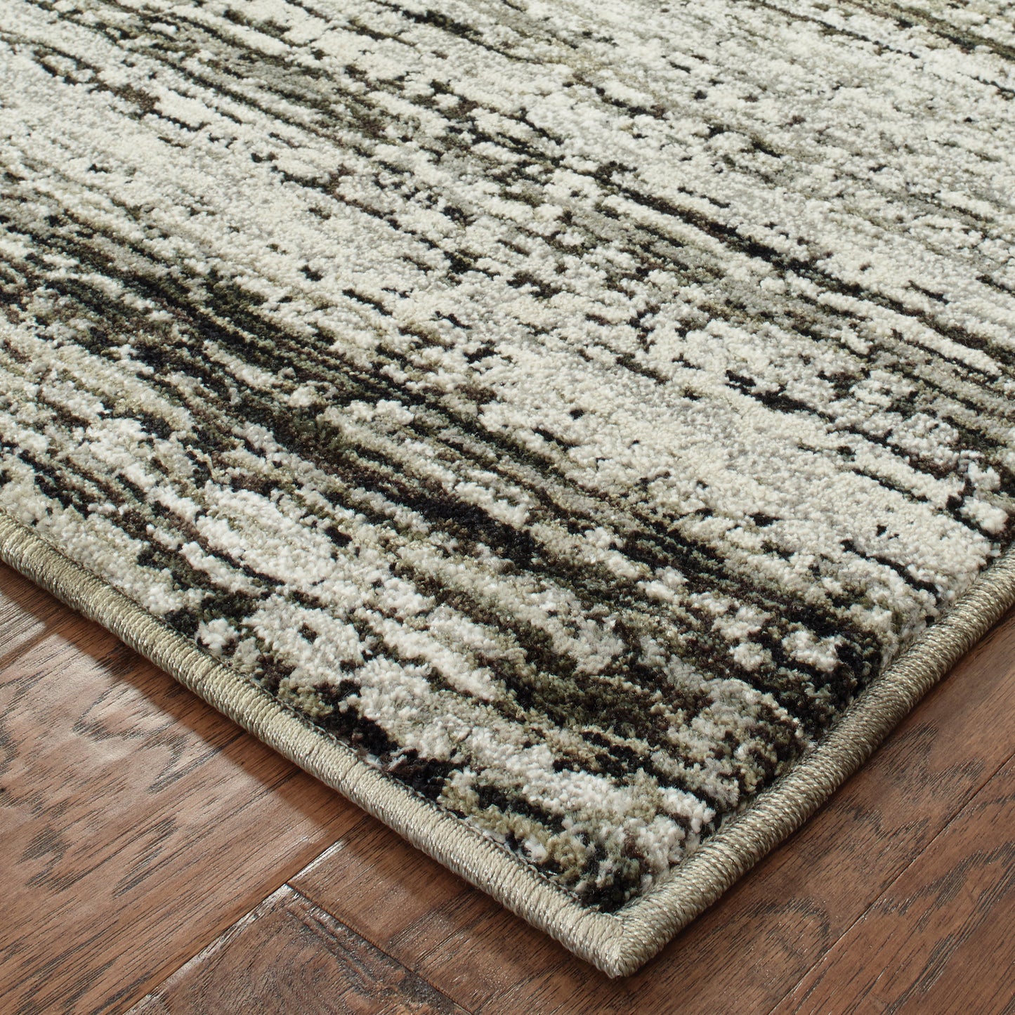 Atlas Abstract Ash/ Charcoal Cut Pile Rug