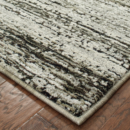 Atlas Abstract Ash/ Charcoal Cut Pile Rug