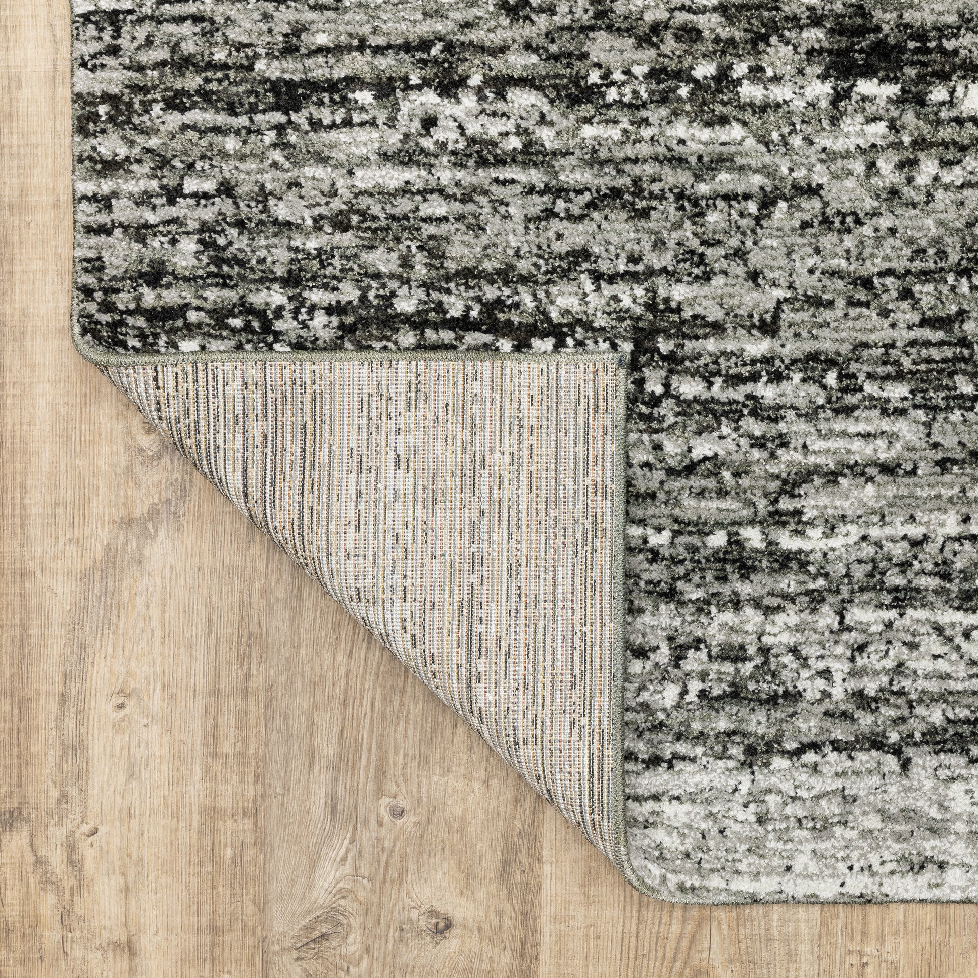 Atlas Abstract Ash/ Charcoal Cut Pile Rug