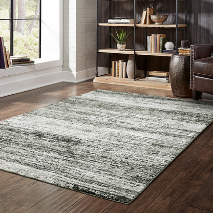 Atlas Abstract Ash/ Charcoal Cut Pile Rug