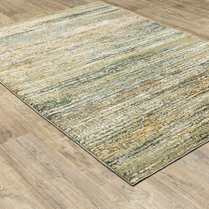 Atlas Abstract Gold/ Green Cut Pile Rug