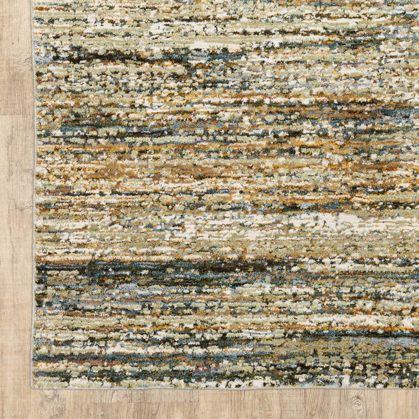 Atlas Abstract Gold/ Green Cut Pile Rug