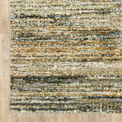 Atlas Abstract Gold/ Green Cut Pile Rug