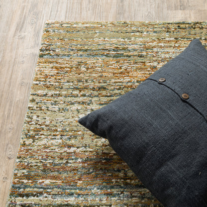 Atlas Abstract Gold/ Green Cut Pile Rug