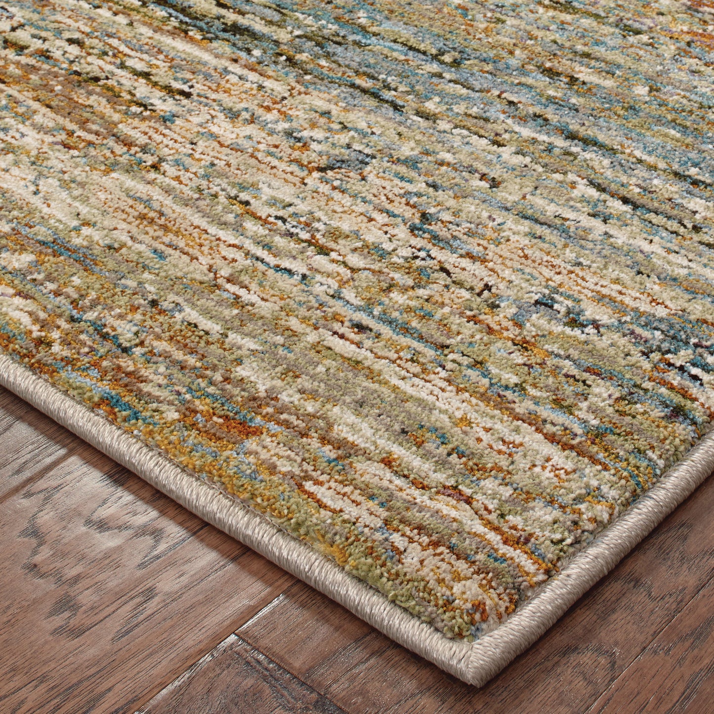 Atlas Abstract Gold/ Green Cut Pile Rug