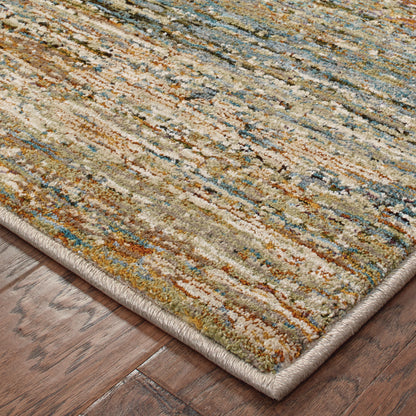 Atlas Abstract Gold/ Green Cut Pile Rug