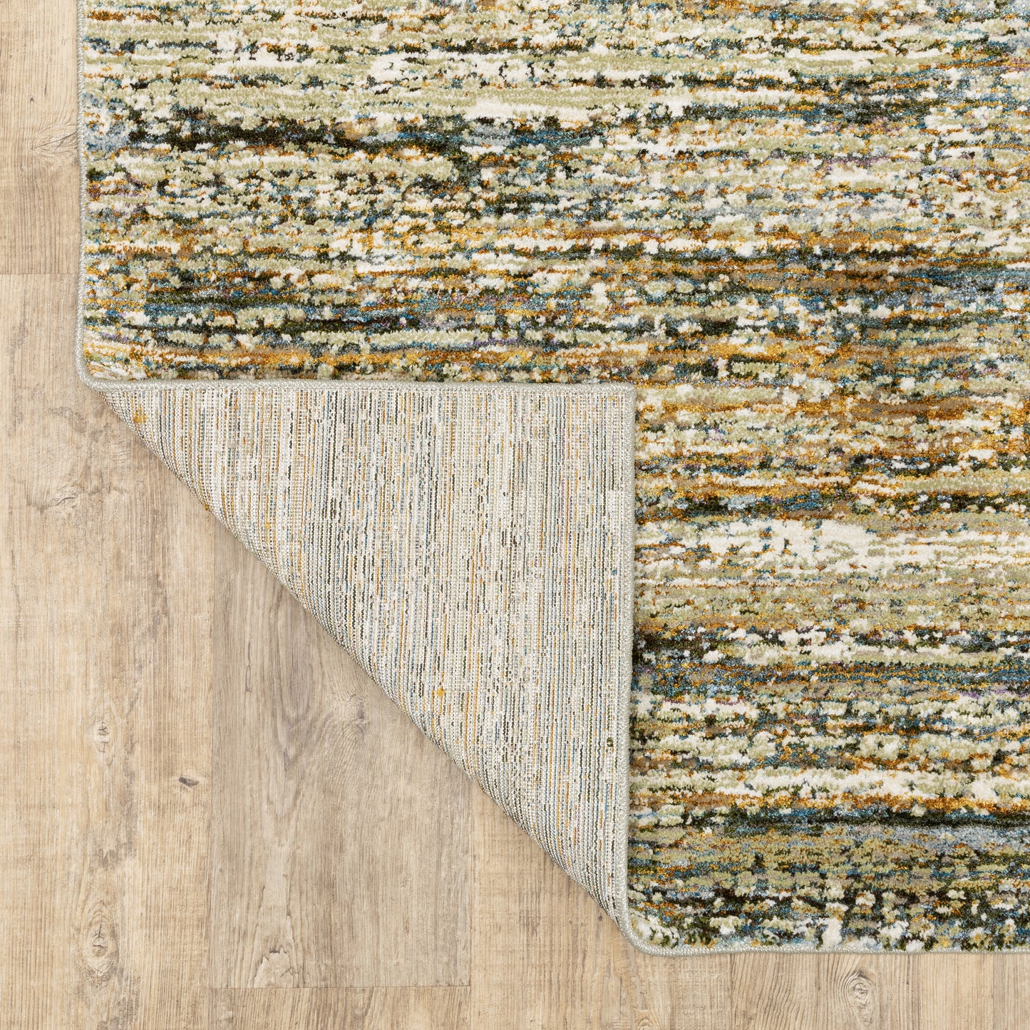 Atlas Abstract Gold/ Green Cut Pile Rug