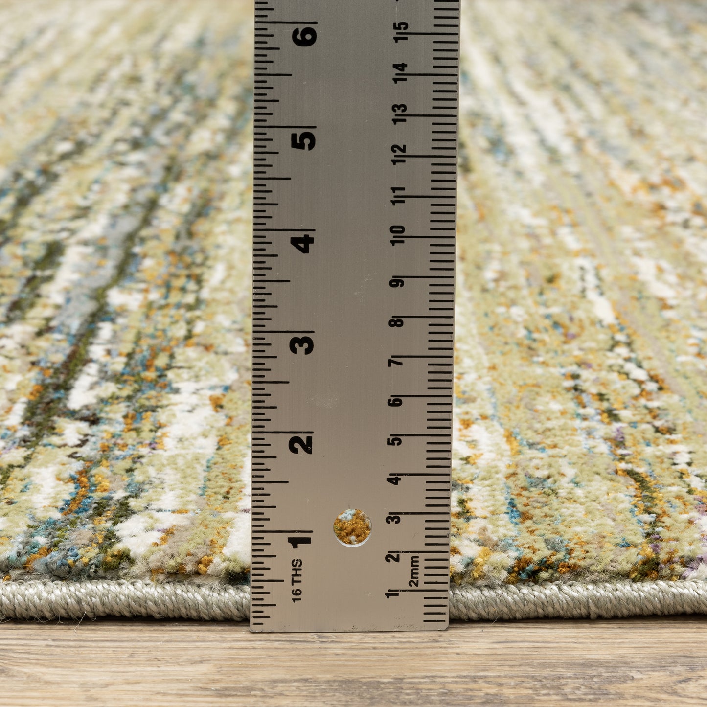 Atlas Abstract Gold/ Green Cut Pile Rug