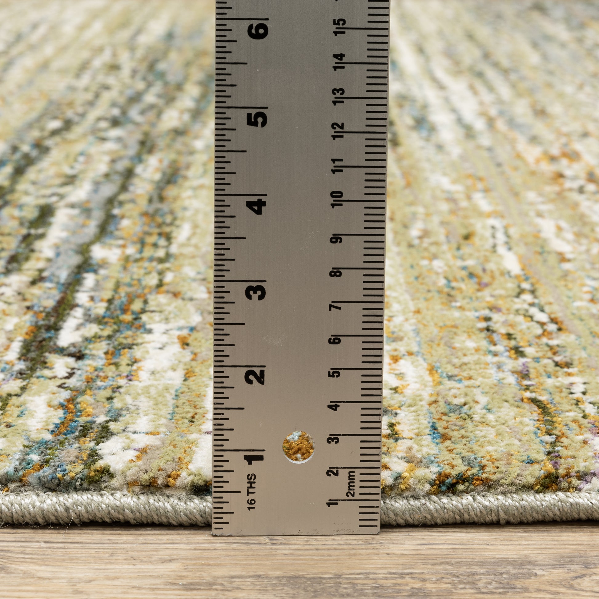 Atlas Abstract Gold/ Green Cut Pile Rug