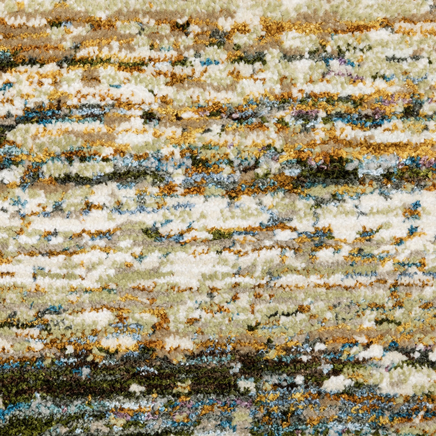 Atlas Abstract Gold/ Green Cut Pile Rug