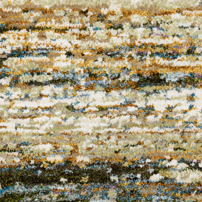 Atlas Abstract Gold/ Green Cut Pile Rug