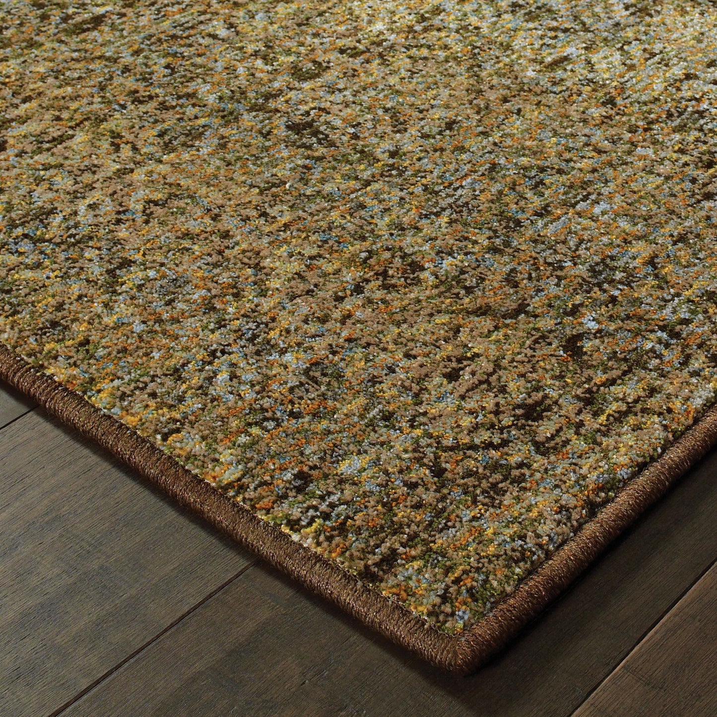 Atlas Distressed Green/ Gold Geometric Cut Pile Rug