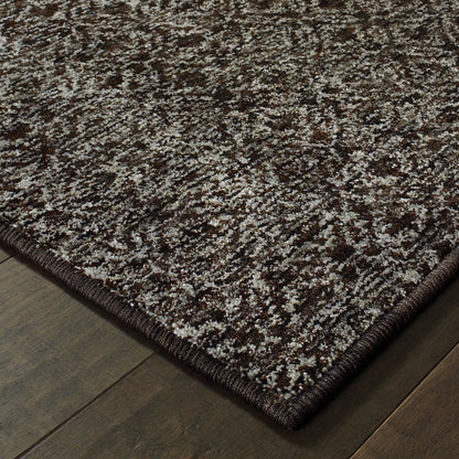 Atlas Distressed Black/ Grey Geometric Cut Pile Rug