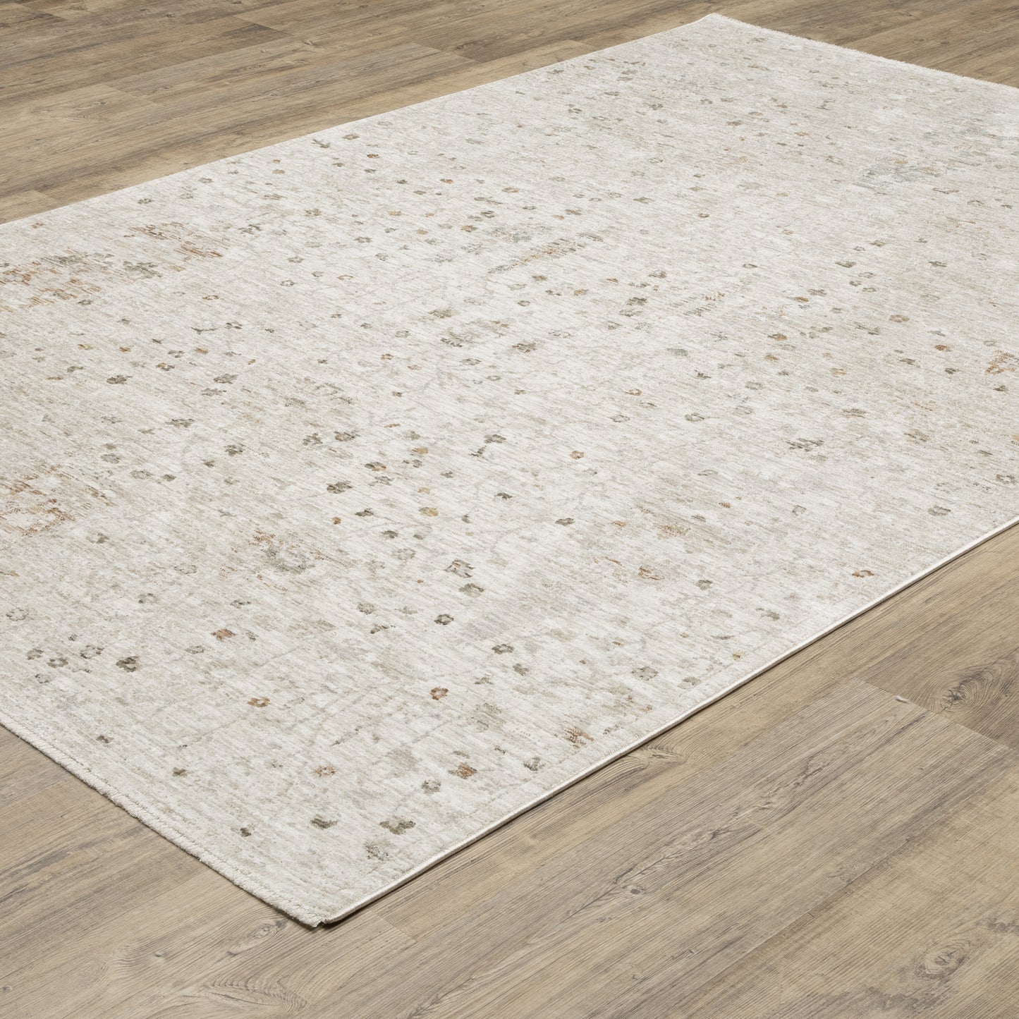 Avalon Distressed Ivory/ Beige Floral Cut Pile Rug