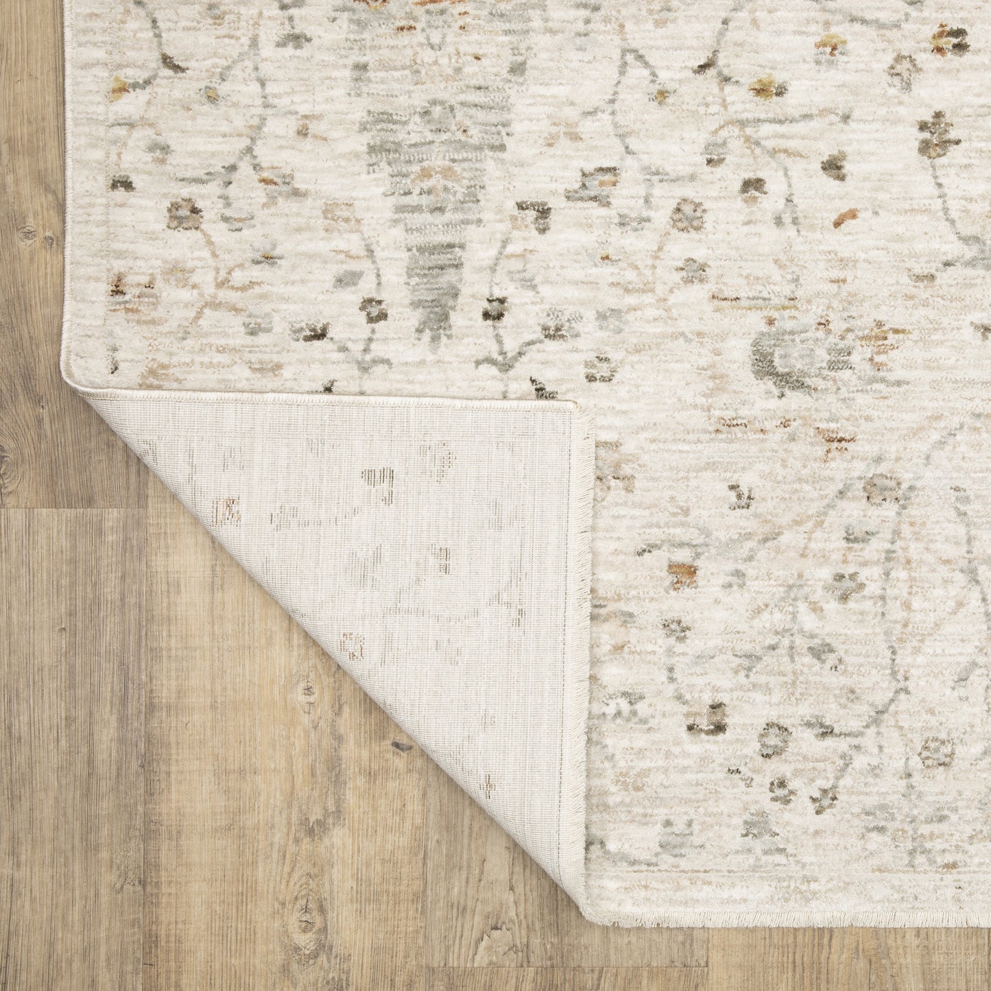 Avalon Distressed Ivory/ Beige Floral Cut Pile Rug