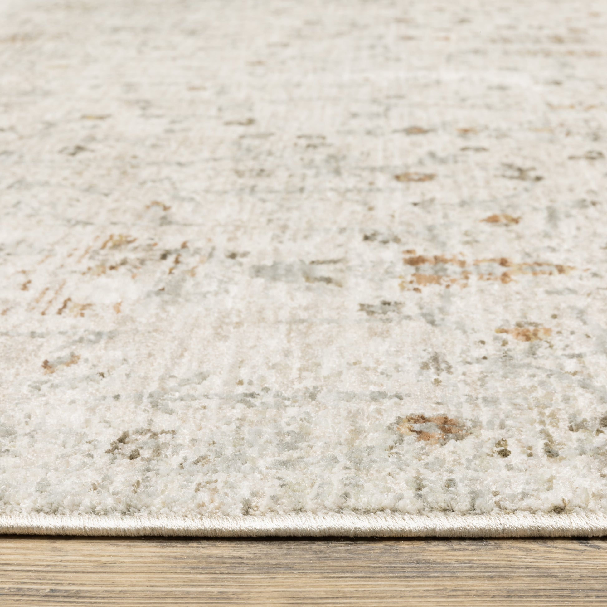Avalon Distressed Ivory/ Beige Floral Cut Pile Rug