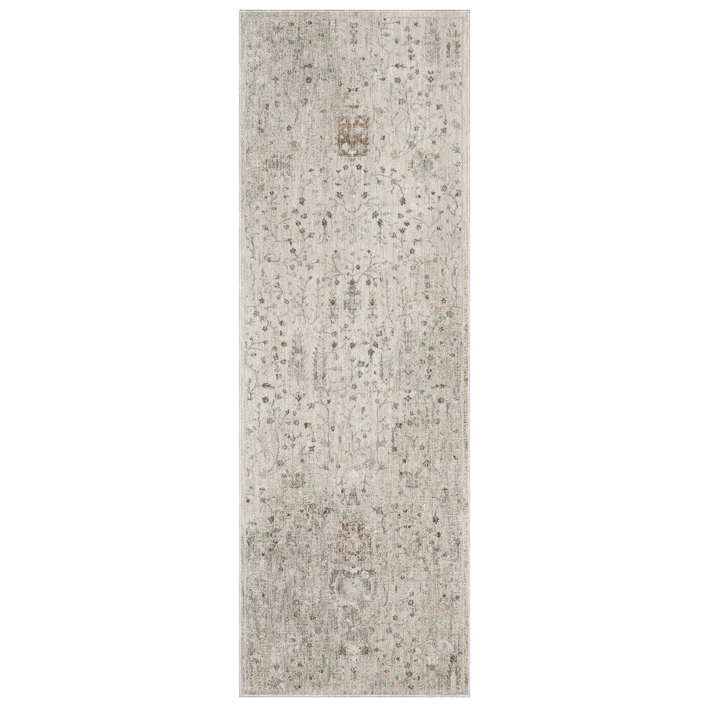 Avalon Ava01 Ivory/ Beige Distressed Floral Rug