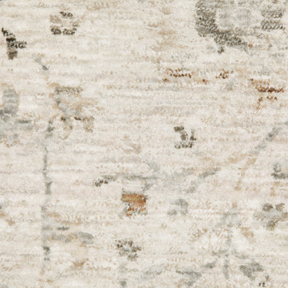 Avalon Distressed Ivory/ Beige Floral Cut Pile Rug