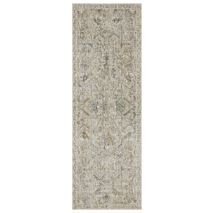 Avalon Ava02 Beige/ Blue Distressed Medallion Rug