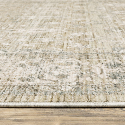 Avalon Distressed Beige/ Grey Floral Cut Pile Rug
