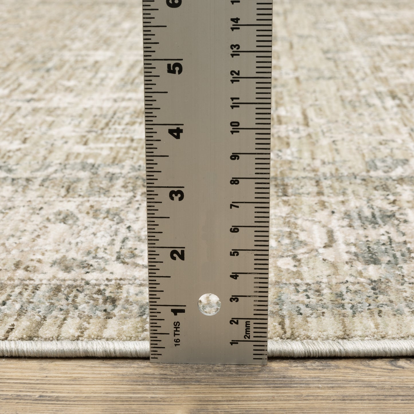 Avalon Distressed Beige/ Grey Floral Cut Pile Rug