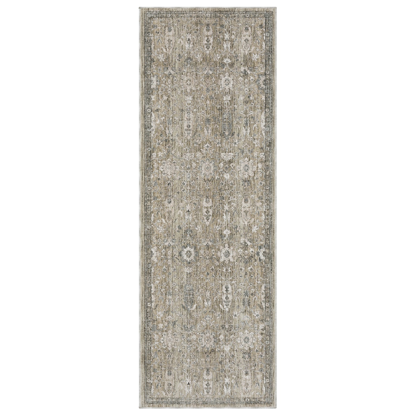 Avalon Ava03 Beige/ Grey Distressed Floral Rug