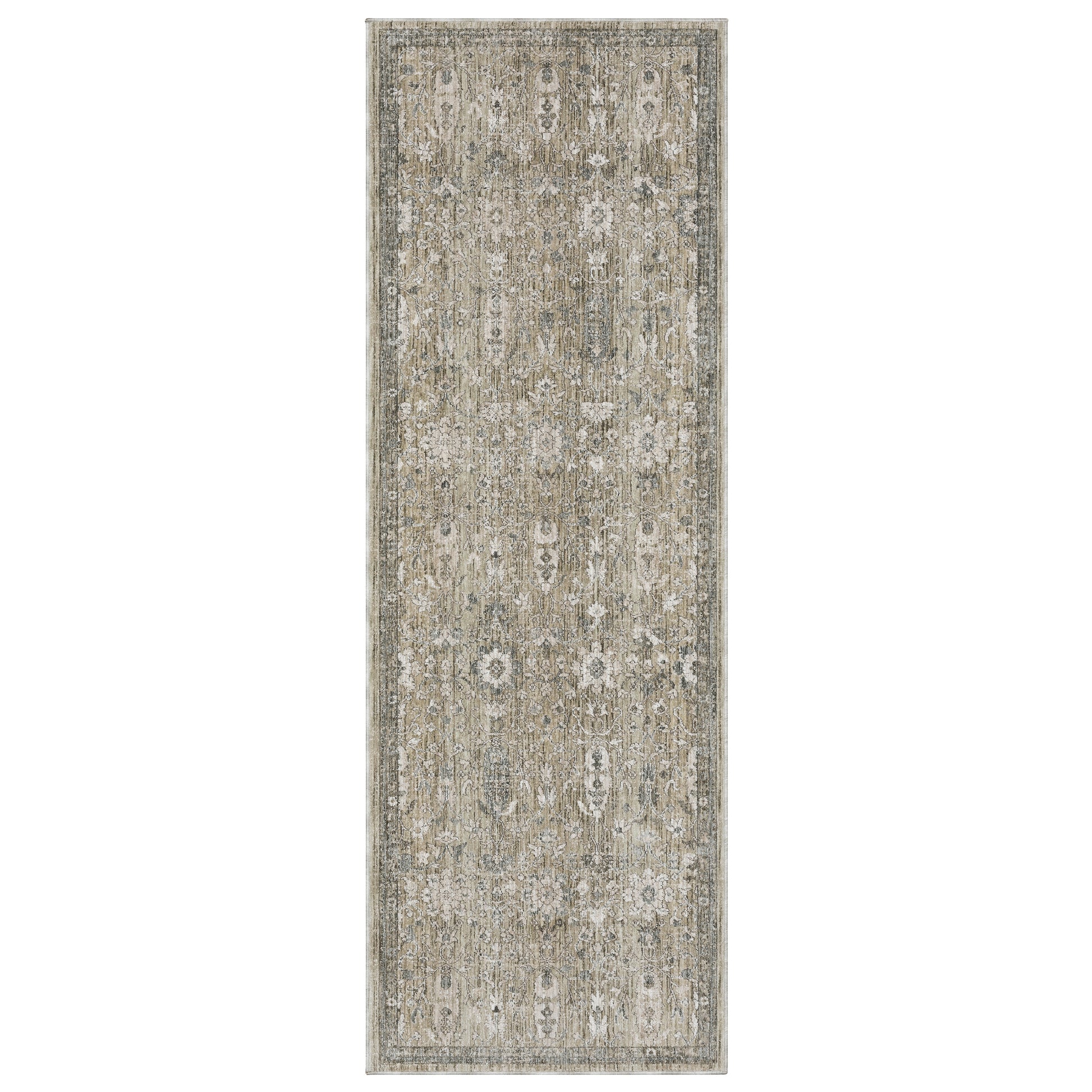 Avalon Ava03 Beige/ Grey Distressed Floral Rug