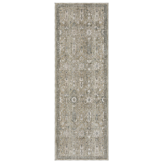 Avalon Ava03 Beige/ Grey Distressed Floral Rug