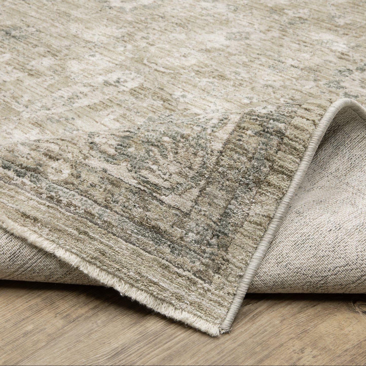Avalon Distressed Beige/ Grey Floral Cut Pile Rug