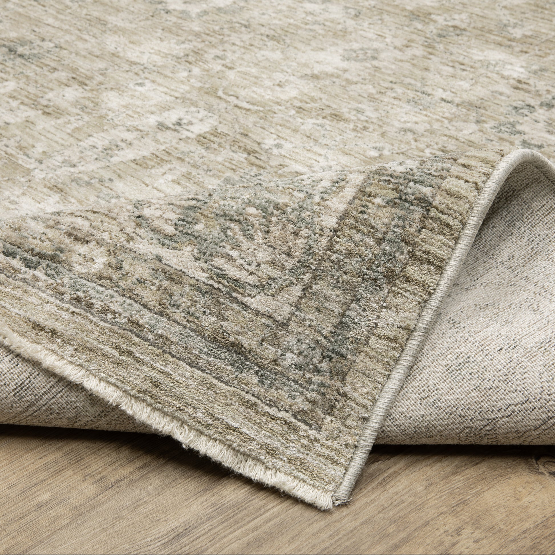 Avalon Distressed Beige/ Grey Floral Cut Pile Rug