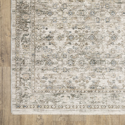 Avalon Medallion Grey/ Beige Distressed Cut Pile Rug